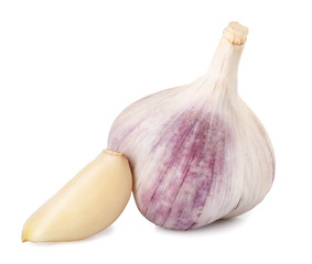 Garlic bulb with cloves isolated