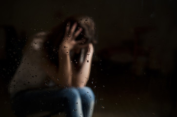 depression from abortion not povratno girls. on a dark background