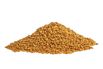 Fenugreek seeds isolated on white background