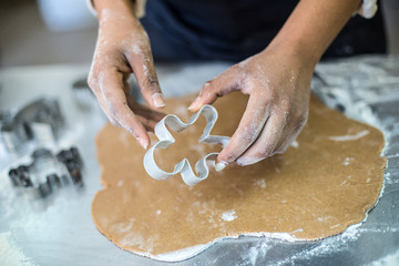 roll the dough and cut molds