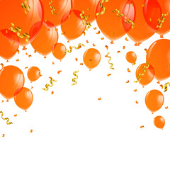 Vector Illustration of Orange Balloons - 94358716