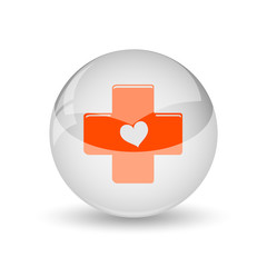 Fototapeta premium Cross with heart icon