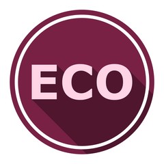 Eco icon sign with long shadow