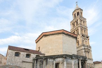 Cathedral of Saint Domnius and bell tower at the Diocletian's Palace in Split, Croatia, in the morning.