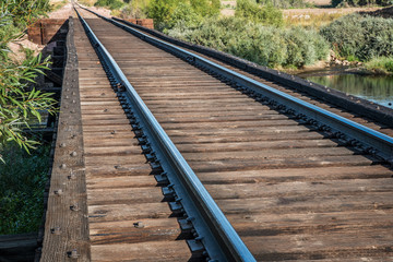 Fototapeta premium railroad tracks over river