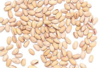 pistachios on a white background. close