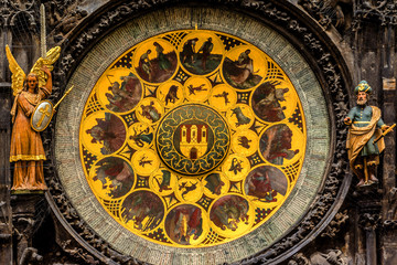 Astronomical Clock (Orloj, 1410), Old Town of Prague, Czech Rep.