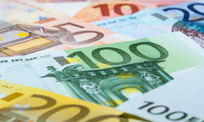 Euro banknotes background