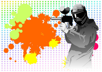 Paintball on a background from blots