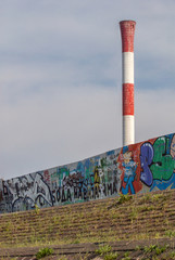 Old chimney and fence