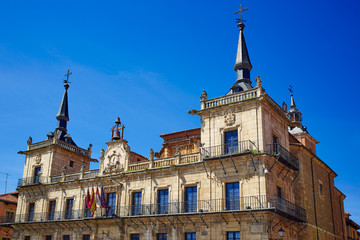 Leon city hall ayuntamiento in Plaza Mayor square