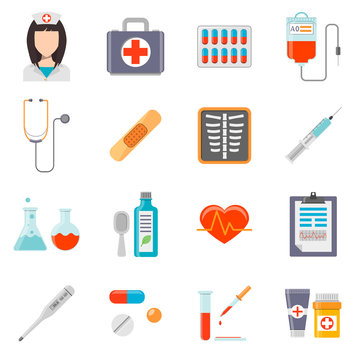 Set of medical flat design icons