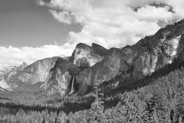 The typical view of the Yosemite Valley