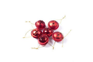 Christmas decorations on white background