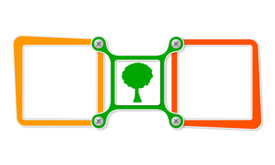 Two blank text boxes for your text and tree symbol