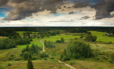 Fototapeta na wymiar View from the tower in the national park Zemaitija in Lithuania
