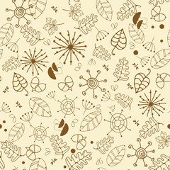 Hand-drawn autumn seamless