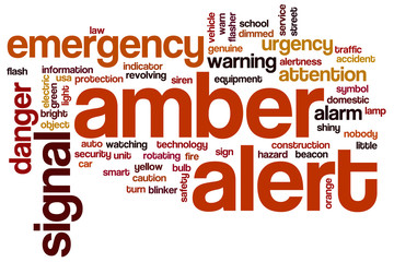 Amber alert word cloud concept