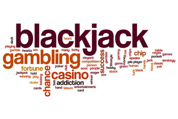 Blackjack word cloud concept
