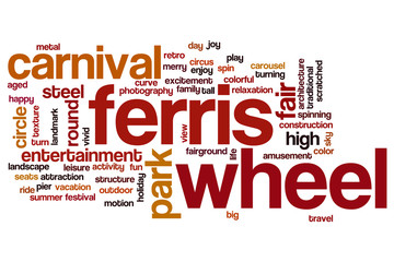 Ferris wheel word cloud concept