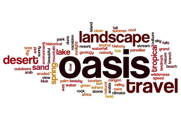 Oasis word cloud concept