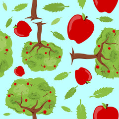 Apple Trees Seamless Pattern
