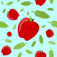 Apples and Leaves Seamless Pattern