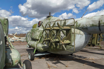  The russian heavy transport helicopter noise jammer an abandoned aerodrome.