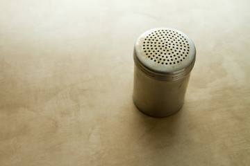Salt shaker on the counter