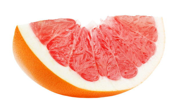 grapefruit slice isolated on white background