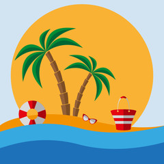 Beach icon set.