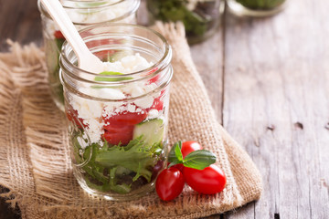 Salad in mason jars