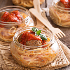 Spaghetti with meatballs and tomato sauce