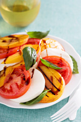 Grilled peach Caprese salad