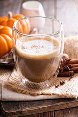 Pumpkin spice latte with spices