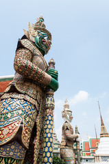 Sculptures in the Grand Palace in Bangkok, Thailand