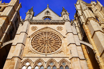 Cathedral of Leon gothic Rosette in Castilla