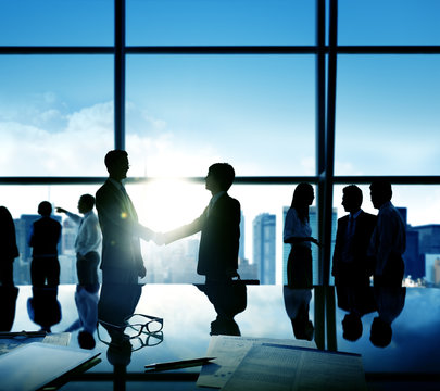 Businessmen Handshake Deal Business Commitment Concept