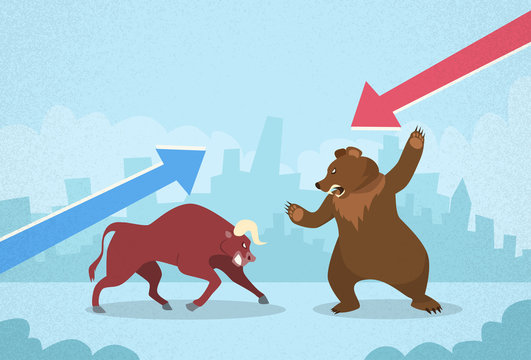 Bull vs Bear Stock Exchange Concept Finance Business