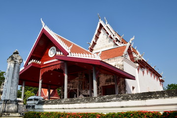 Thai temple/Buddhist site of chueng tha-na bot,nonthaburi city,thailand.