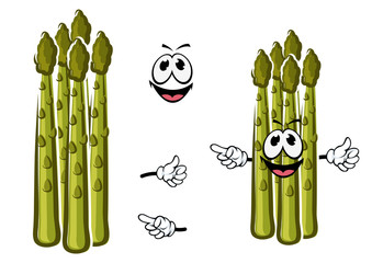 Cartoon green shoots of asparagus
