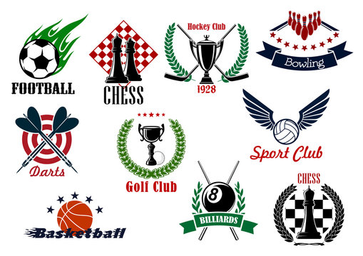 Sporting emblems, icons and symbols