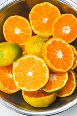 Sliced orange fruit for orange juicy