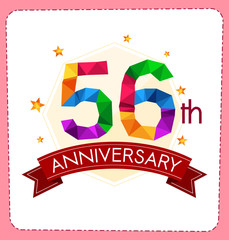 colorful polygonal number anniversary logo