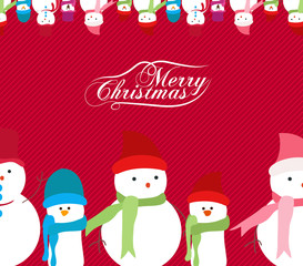 Merry Christmas snowman background