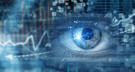 Eye scanning. Concept image