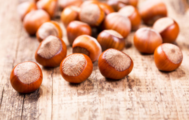 fresh hazelnuts