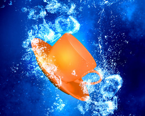 Cup under water