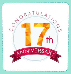 colorful polygonal number anniversary logo