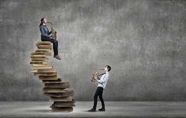 Musical duet. Concept image